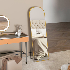 Gold Tone / 1.5cm HOMCOM Full Length Mirror w Aluminium Frame shot 9787276