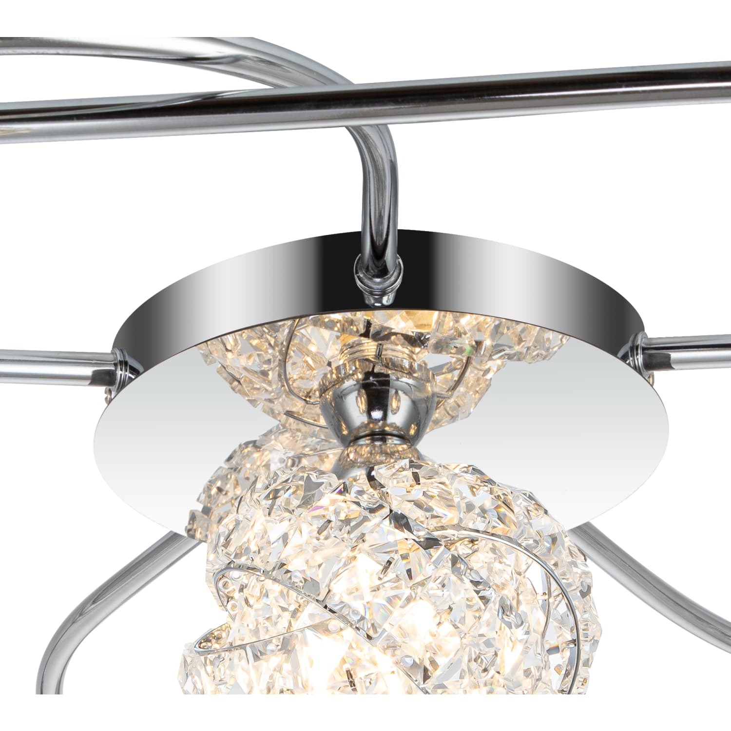 Cosylyte Mirri 6 Light Glass Ceiling Light - Chrome
