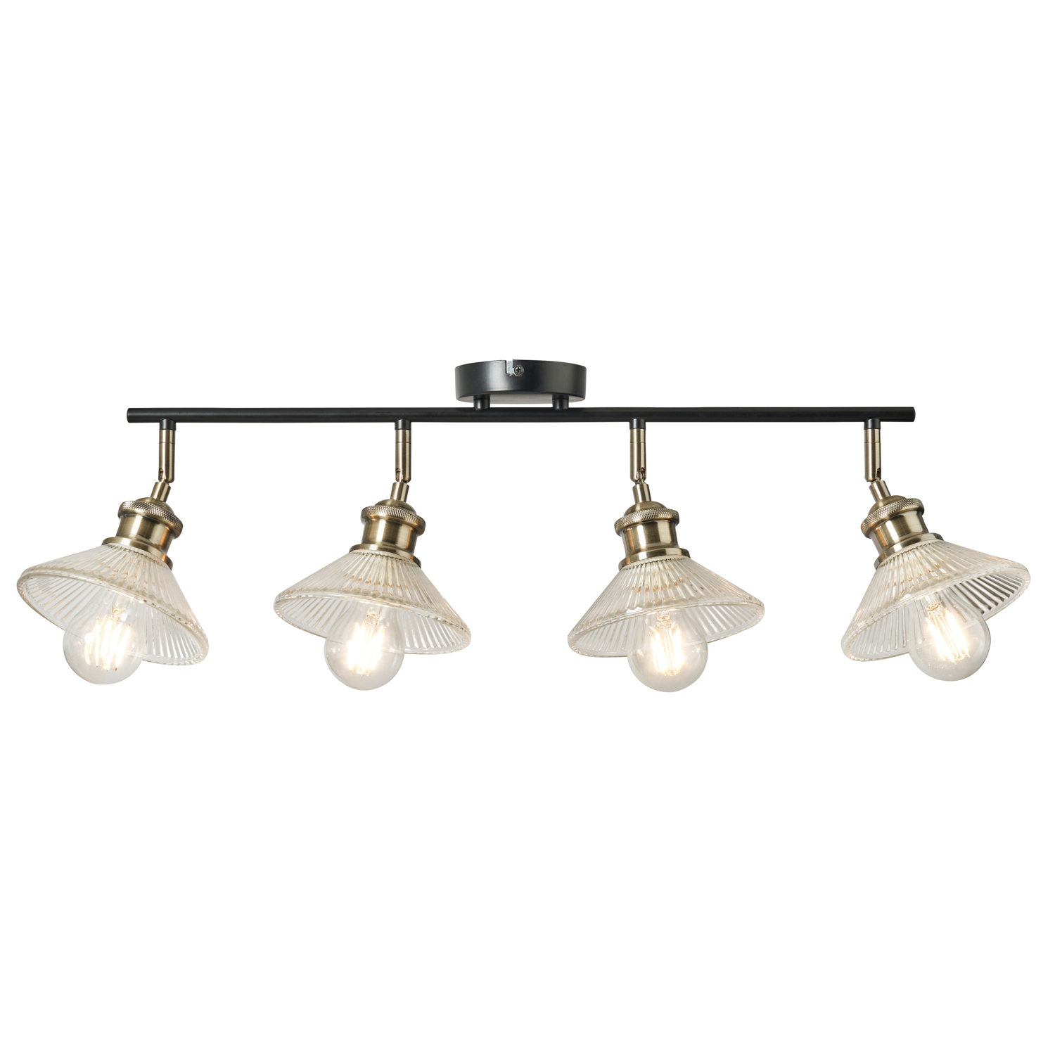 Zeke 4 Light Industrial Spotlight Bar - Antique Brass