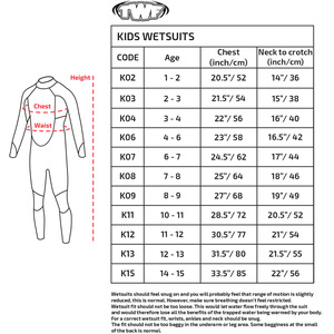 Lavender Shell / 5-6 Years TWF XT3 3mm Kids Full Length Wetsuit shot 9871995