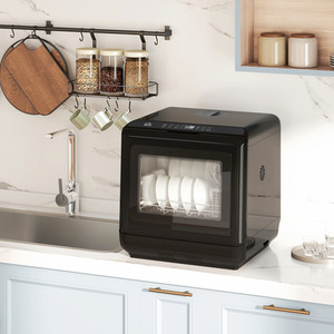 HOMCOM Countertop Dishwasher with Dual Water Supply and 6 Programs