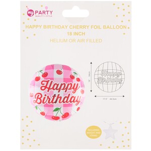 Happy Birthday Cherry Foil Balloon