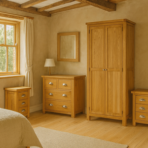 Wooden Furniture Set Wardrobe Chest of Drawers Bedside Woburn