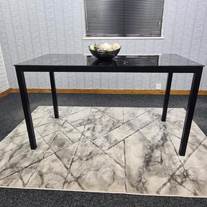 Dining Table Black Glass Kitchen Place for 4 Seats