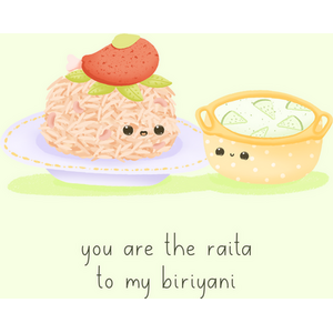 Food Couples Greeting Card  Biryani and Raita