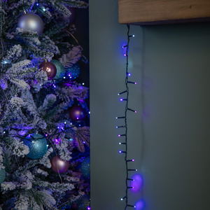 Christmas String Lights in Blue, Purple and White 1000 LEDs