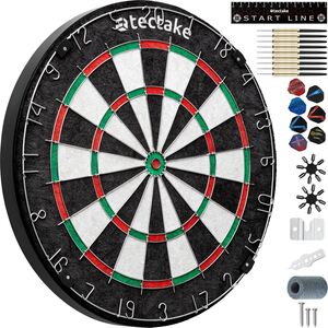 Dartboard Bully with 9 Darts, 21 Flights, Installation Materials and Accessories