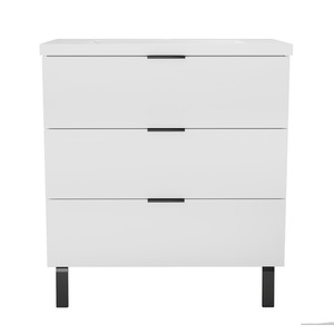 800mm Vanity Unit Basin Resin Sink 3 Drawer White