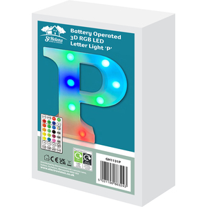 St Helens Battery Operated RGB Letter P With Remote Control