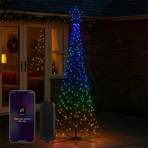 Xmas Haus  All Surface Flagpole Tree RGB APP Control or Handheld Remote 2.4m