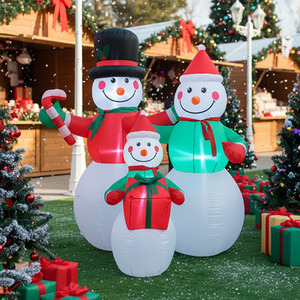 Lifeideas LED Snowman Family Christmas Inflatable