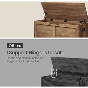 Bronze VASAGLE Chest, Bench, Blanket Box with 2 Safety Hinges, Shoe Bench shot 11637649