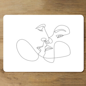 Couple kiss in line art Designer Placemat Set