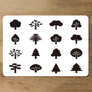 Tree Silhouette Illustrations Designer Placemat Set