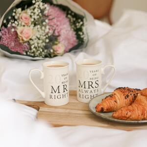 2pc 20th Anniversary New Bone China Mug Set - 300ml