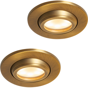 2 Pack of Marlowe Round IP65 Fire Rated Tiltable Downlights
