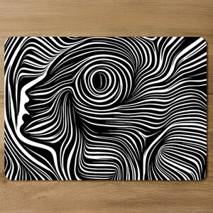 woodcut style on the subject of human soul Designer Placemat Set