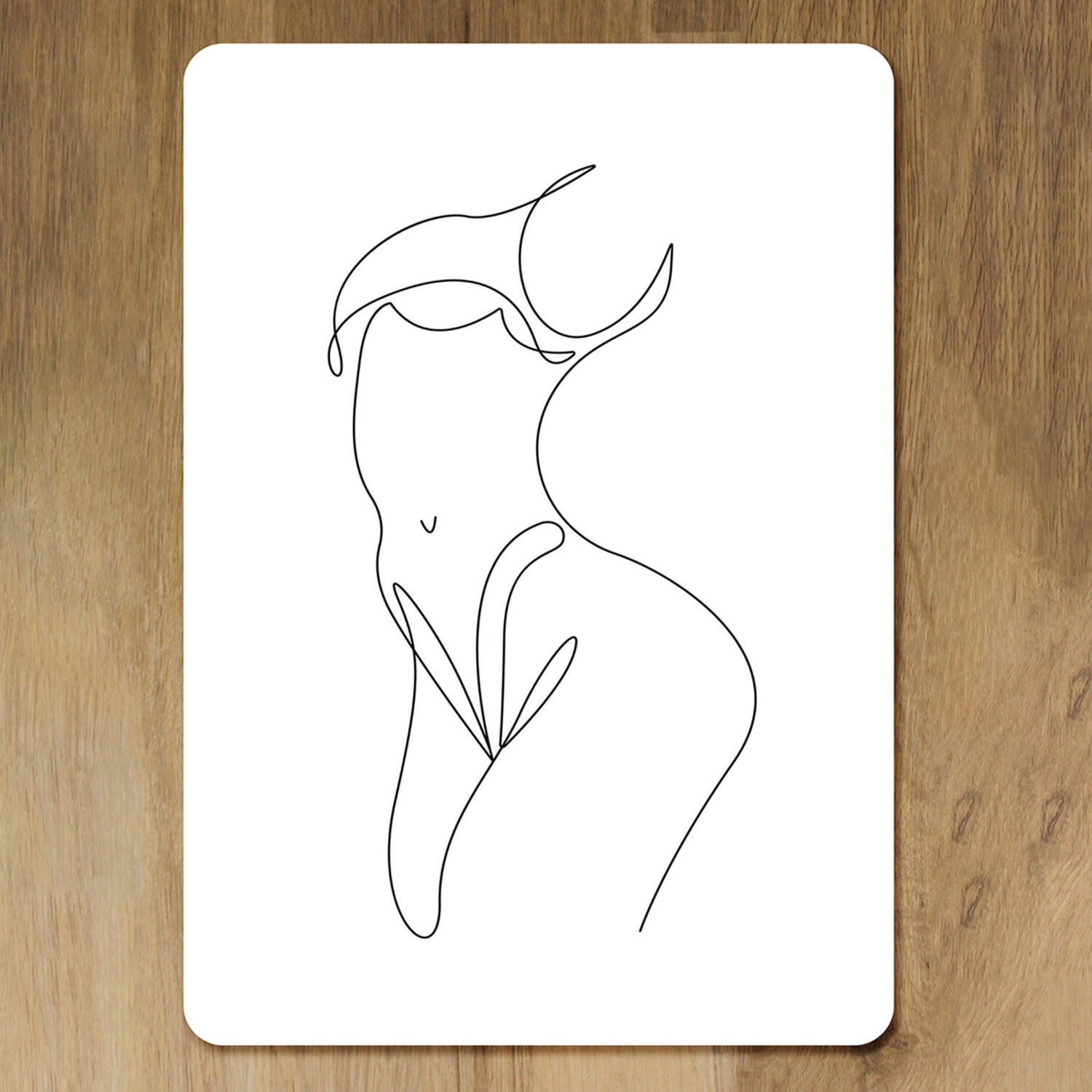 line art of femail body Designer Placemat Set - White