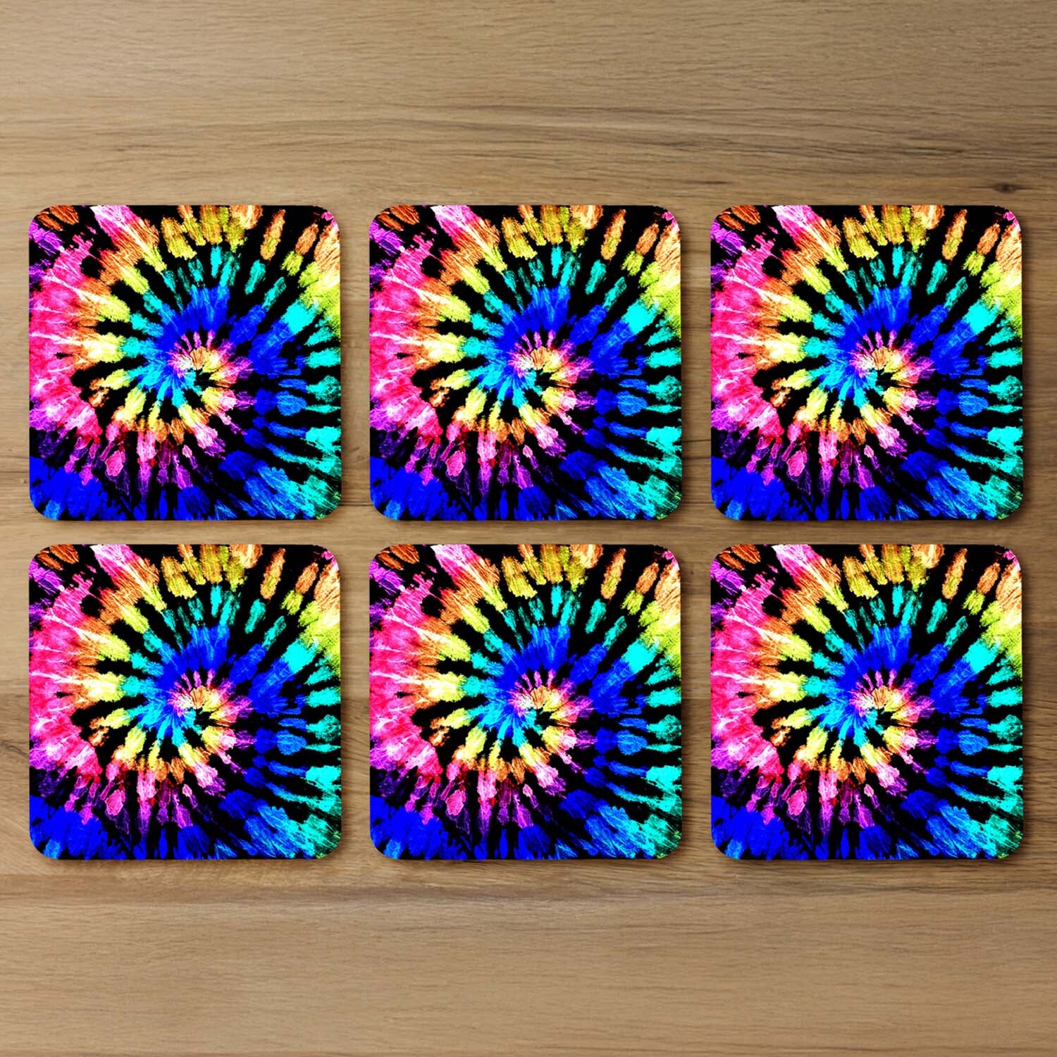 Tie Dye Pattern Coaster - Blue