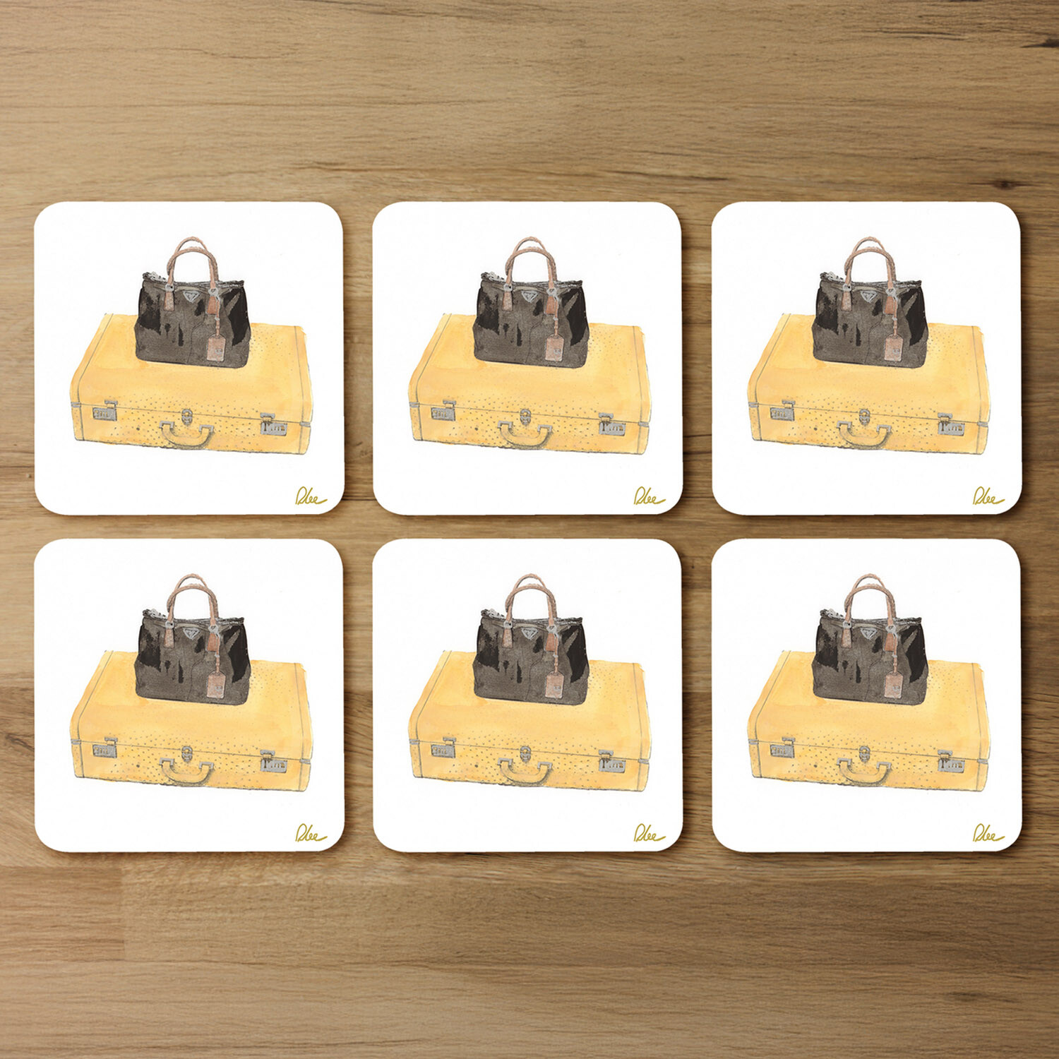 Image of Holiday Shopping Coaster - Yellow