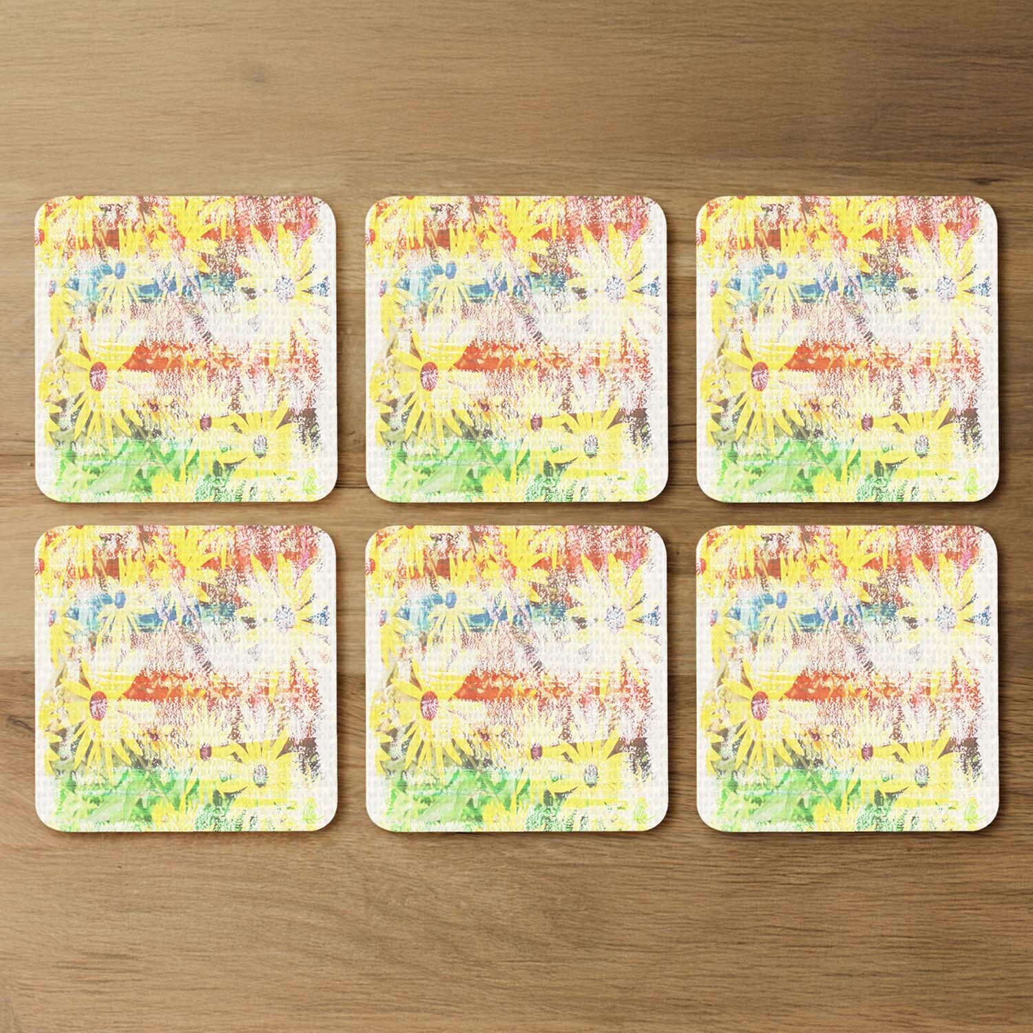 Flower Burst Coaster - Yellow