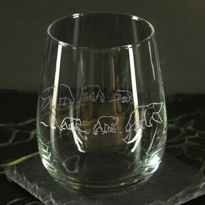 Engraved Set of 4 Gaia 360ml Bear Pattern Design