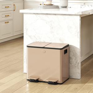 HOMCOM 2 x 15L Kitchen Bin with Removable Inner Buckets