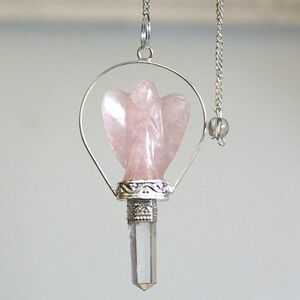 Angel Pendulum with Ring Rose Quartz