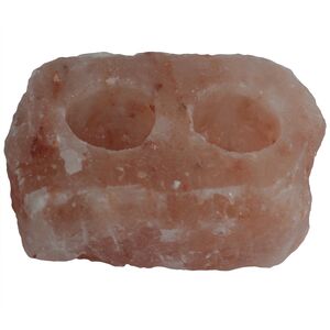 Natural Salt Candle Holder 2 holes