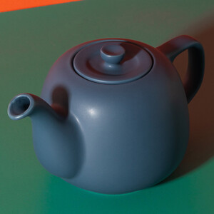 La Cafetire Classic 2 Cup Ceramic Teapot, Navy Teapot, Non-Drip Spout, 600ml