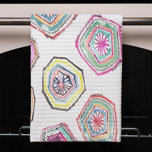 Hand Painted Multicolor Watercolor Kitchen Towel