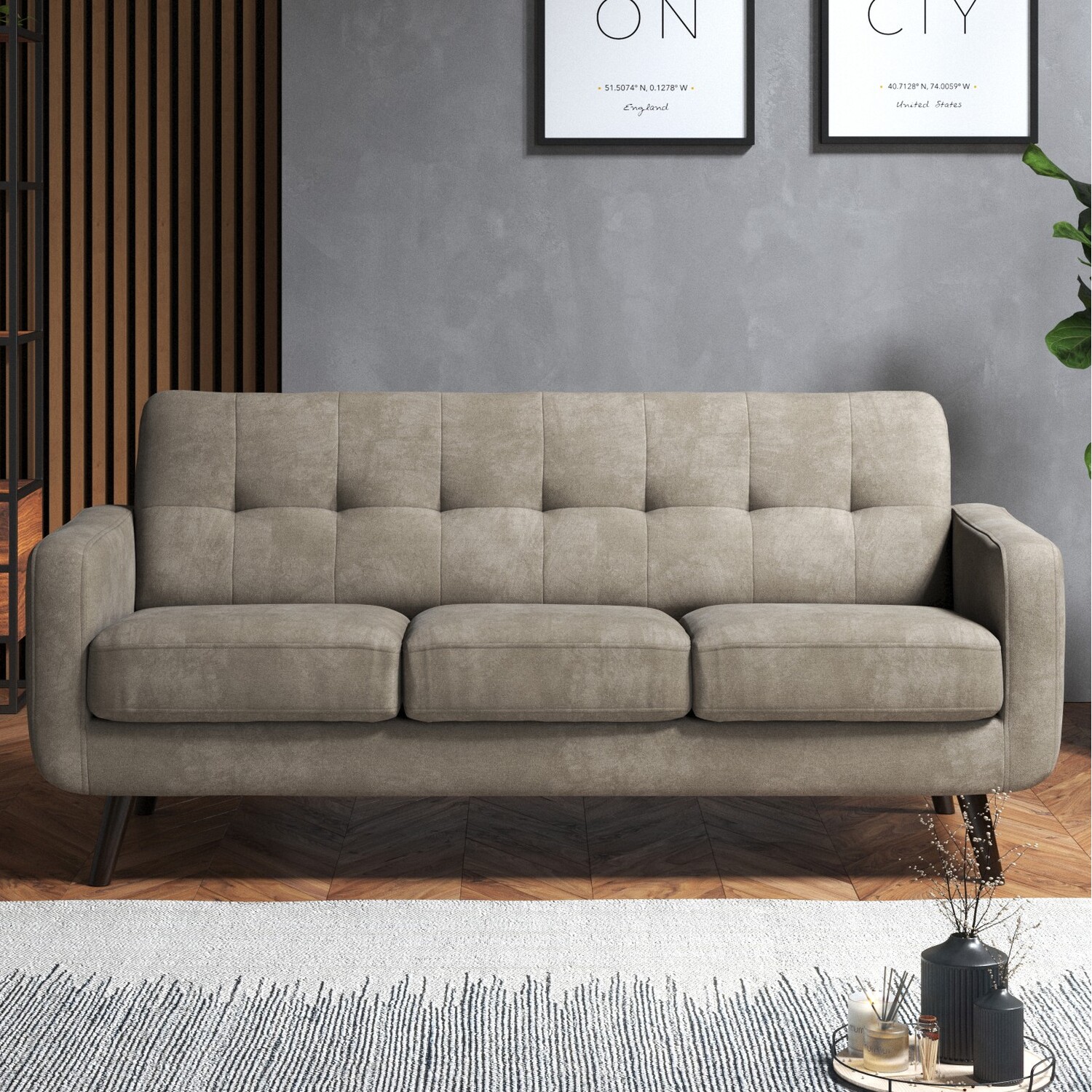 The Daney 3 Seater Sofa - Antelope