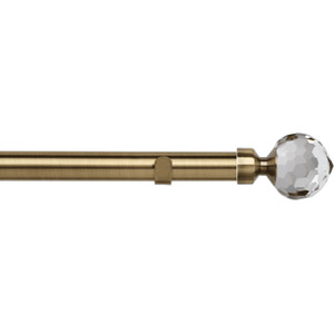 28mm Fixed Length Metal Eyelet Curtain Pole Set - Bella Finial