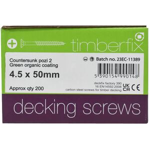Timberfix Green Decking Screw 4.5 x 50mm Box of 200