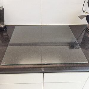 Hob Cover Plate Tempered Glass Worktop Saver with 4X Feets
