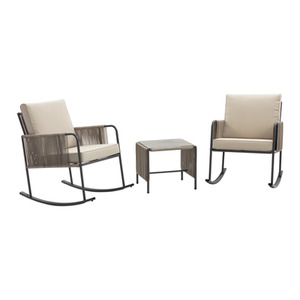 Outdoor Garden Table and Rocking Chair Furniture Set