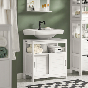 Classic Minimalist Under Sink Cabinet with Sliding Door