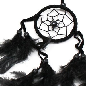 Small Handcrafted Bali Dreamcatcher - Black, White  Red, Good Luck
