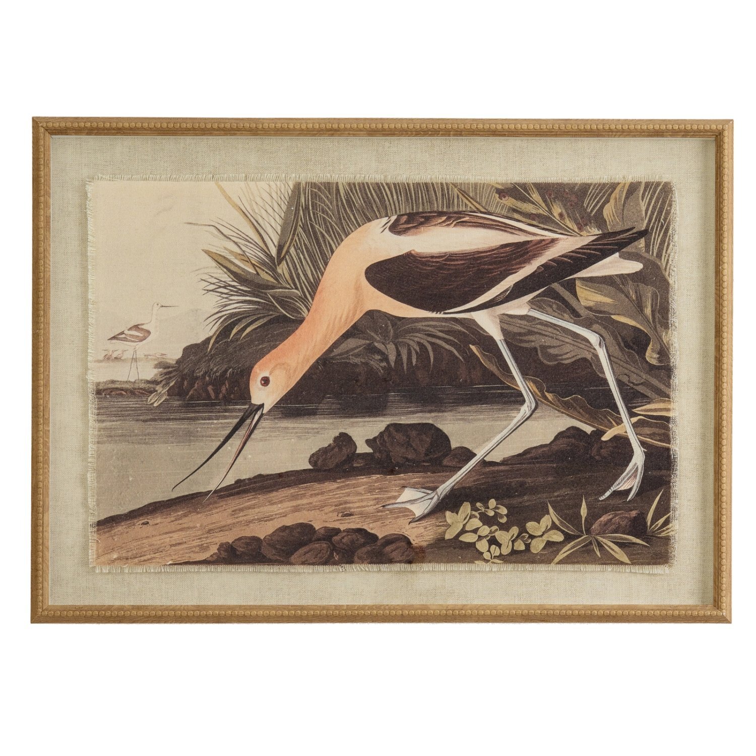 Image of Flora Fauna Avocet on Linen Beaded&hellip;