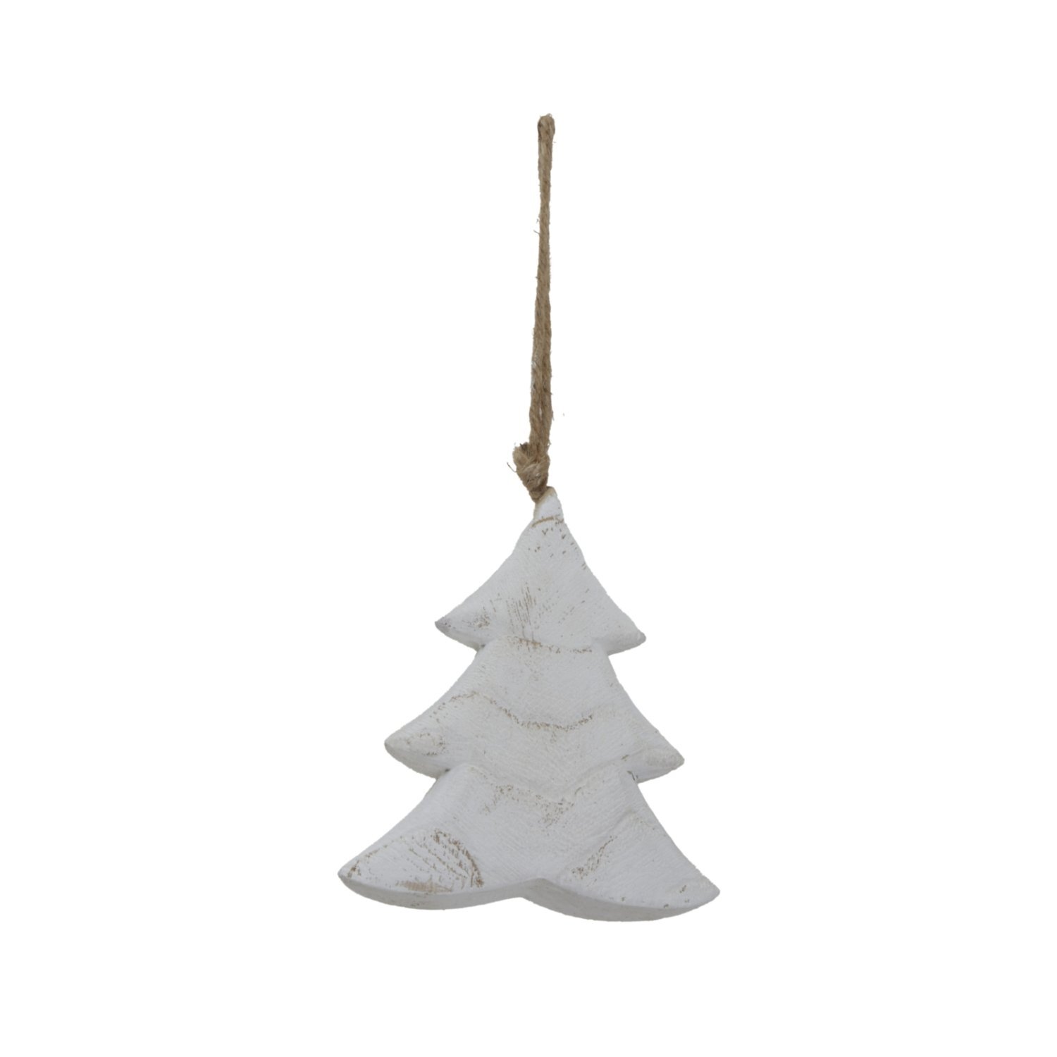 Whitewashed Rustic Hanging Tree Wall Decor For Farmhouse Style - White