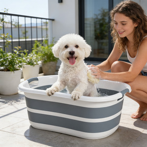 PawHut Portable Collapsible Dog Bath Tub