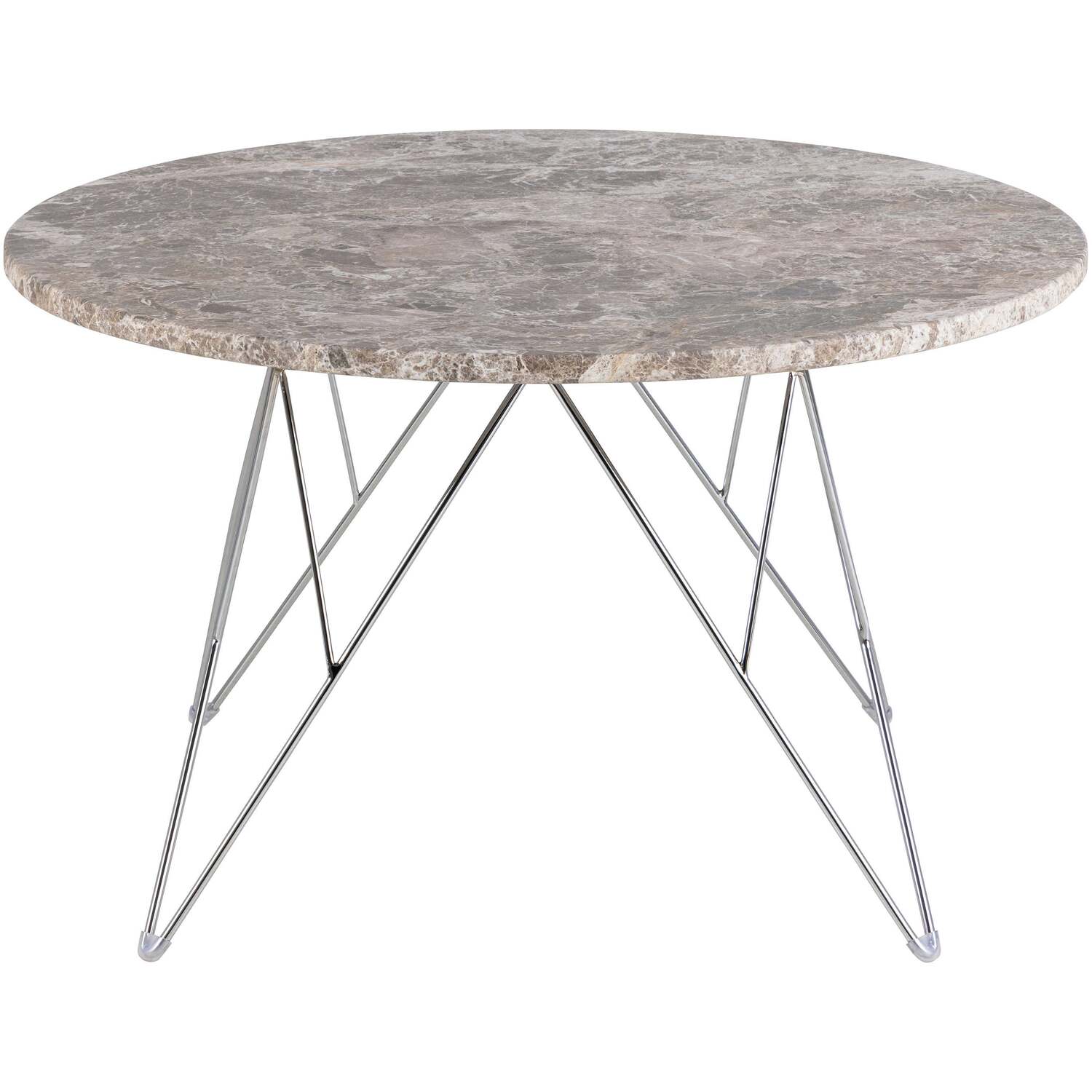 Wyld Haus Alba Round Coffee Table - Grey-Brown Matt Marble Top - Grey