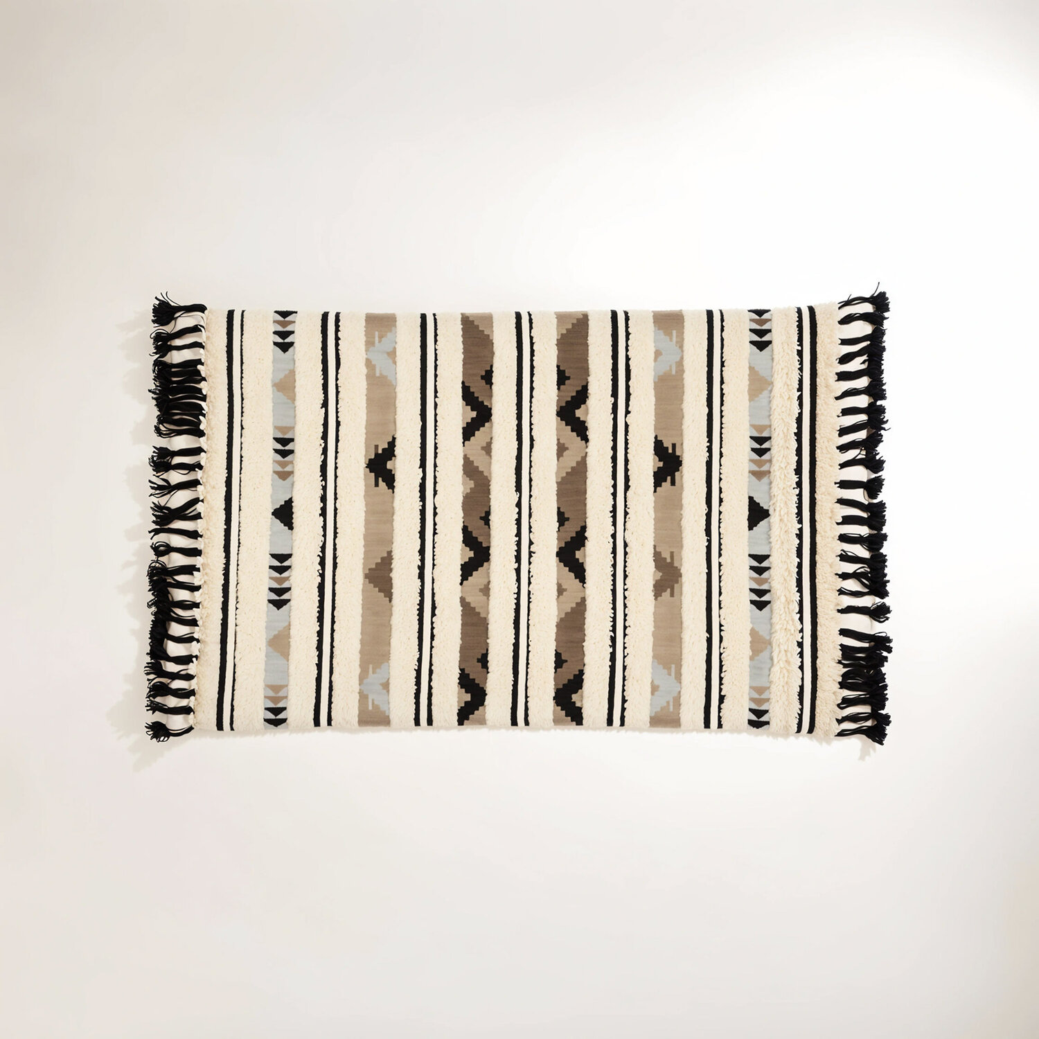 Bosie Jango Large Tribal Rug - Black & White
