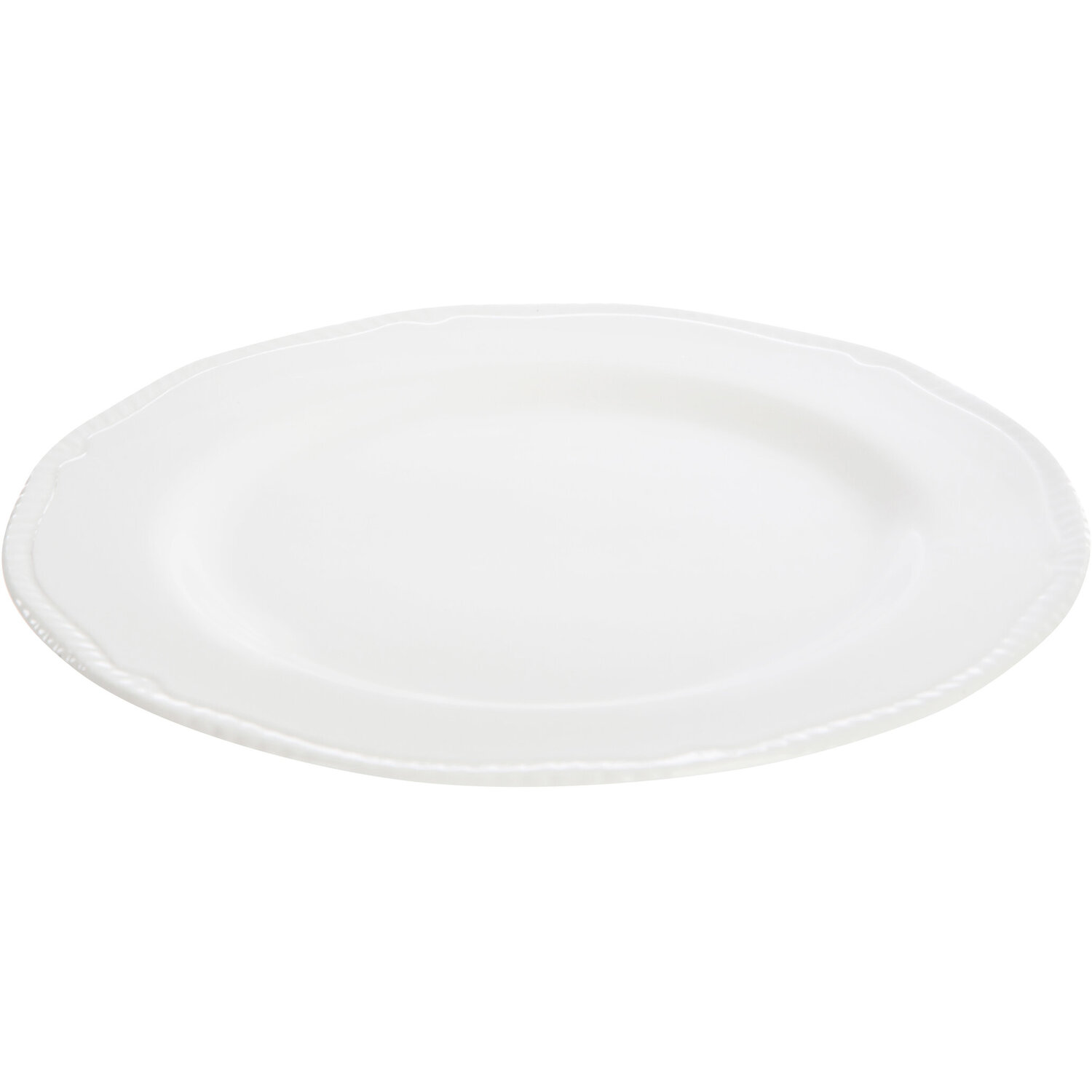 Quinn Large Embossed White Plate - White