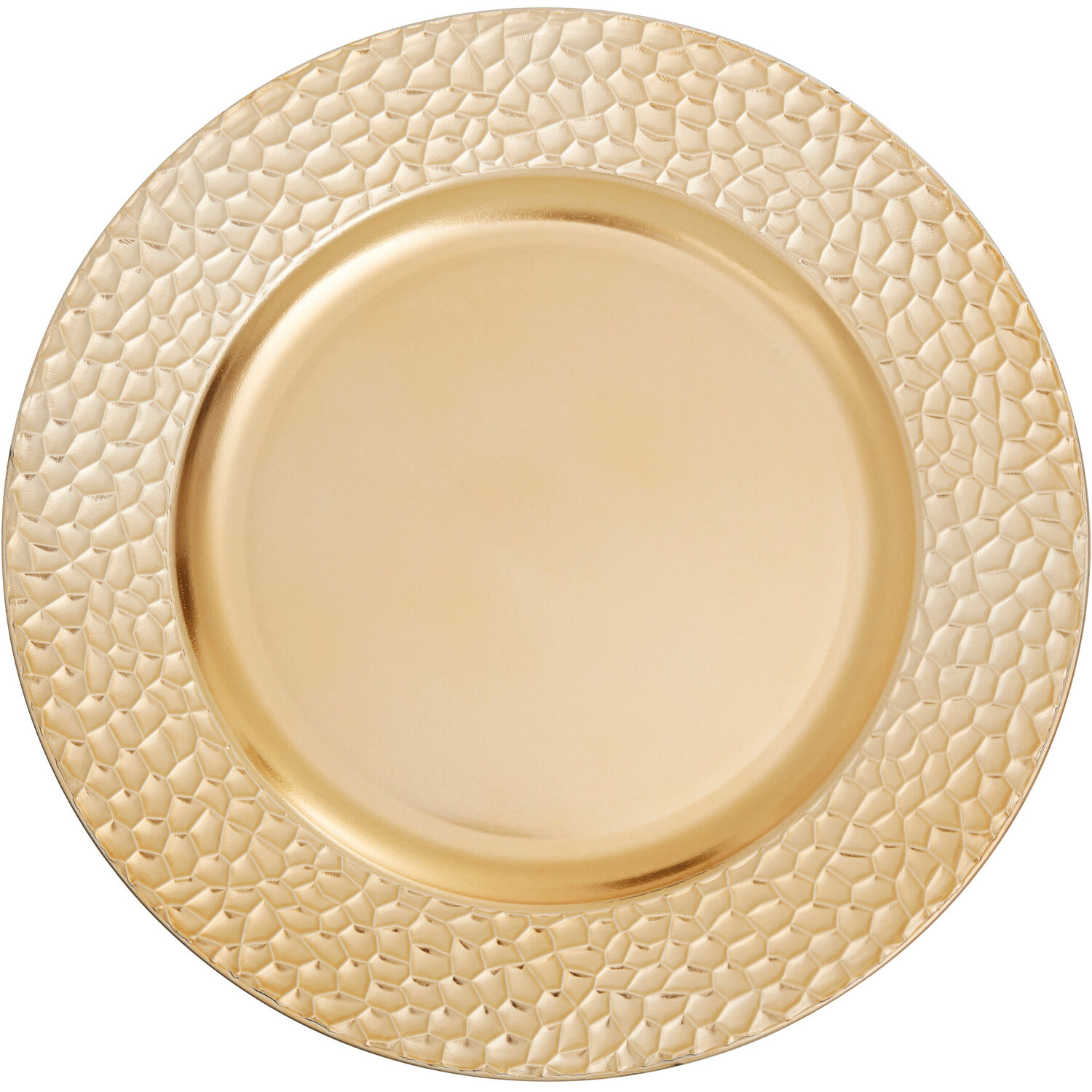Dia Gold Charger Plate With Hammered Rim - Gold