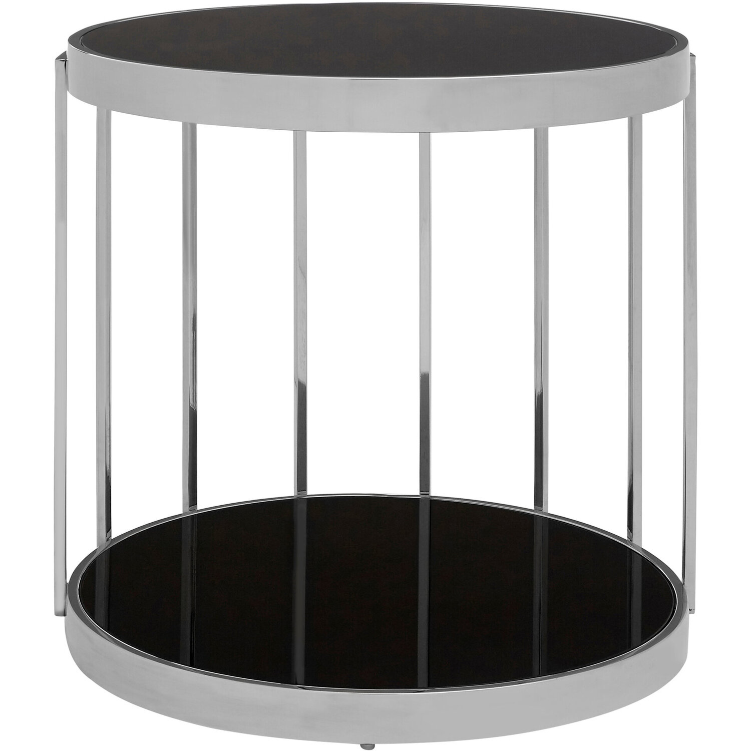 Novo Silver Cage Design Side Table - Silver