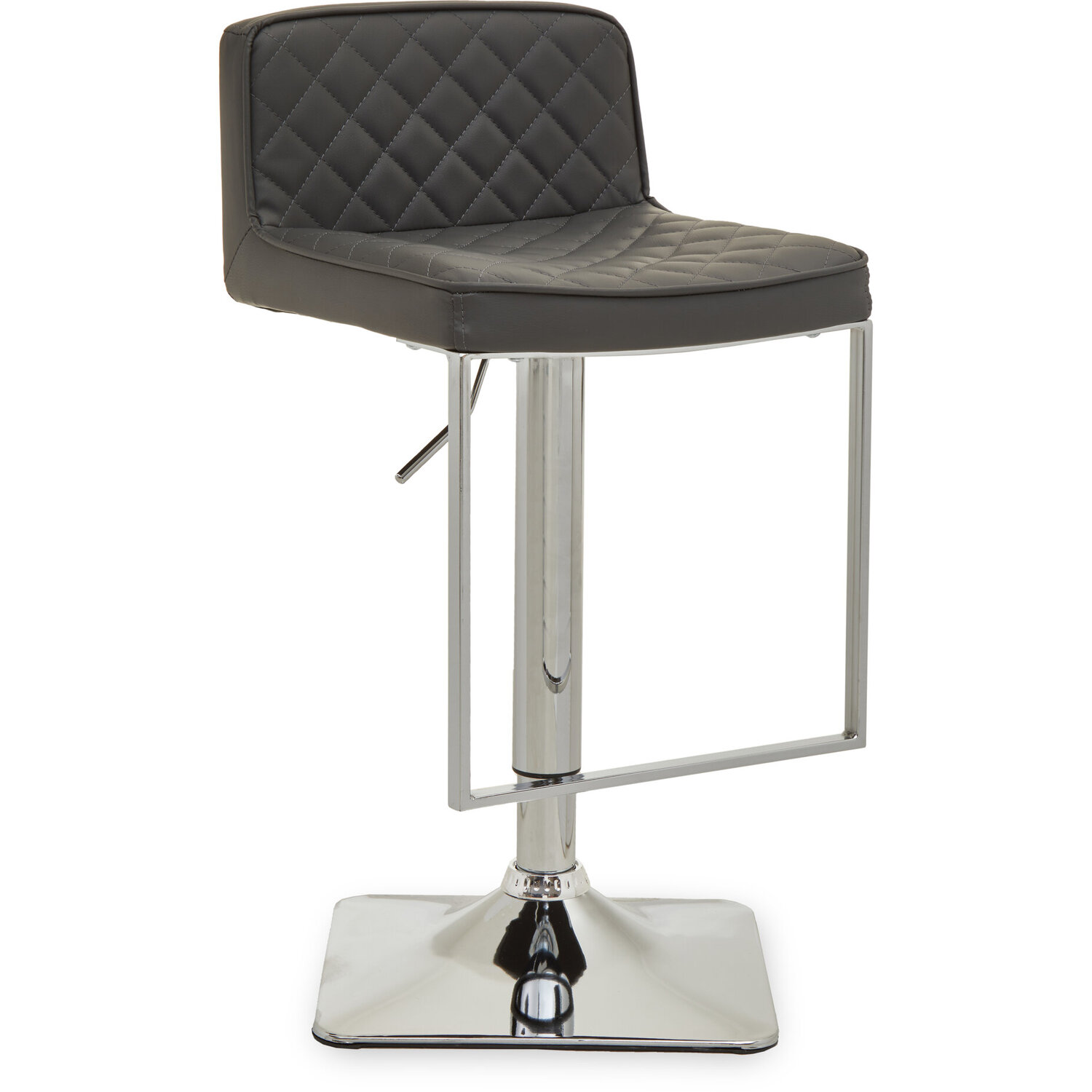 Baina Dark Grey And Chrome Square Base Bar Stool - Grey