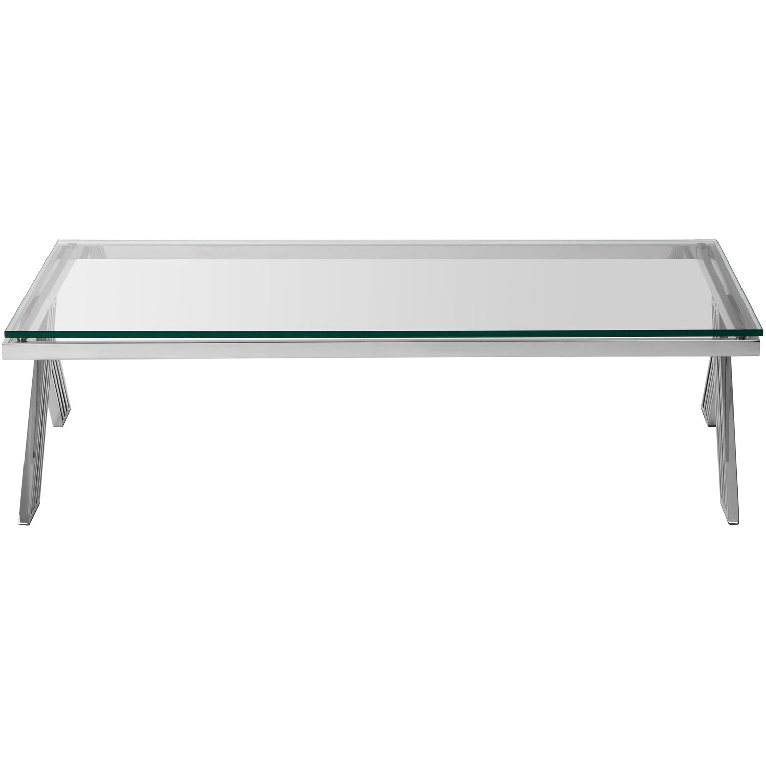 Piermount Clear Glass Coffee Table - Silver