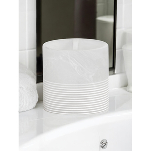Showerdrape Bianco Frost Onyx White Striped Toothbrush Holder
