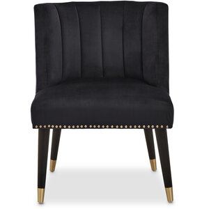 Doucet Black Velvet Dining Chair With Black Legs